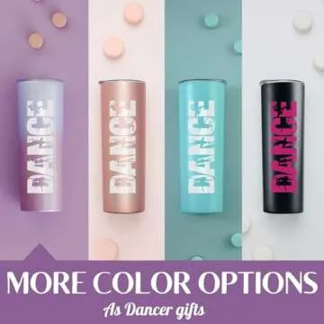 Onebttl Dancer Gifts for Girls, Teens, Her - Dance - 20oz/590ml Stainless Steel Insulated Tumbler with Straw, Lid - Dance Themed Recital Gifts for Women - (Purple-Pink)