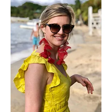 Long Floral Earrings Christmas Earrings Red Chiffon Earrings for Women Tiered Flower Statement Tassel Earrings Chandelier Drop Dangle Earrings for Daily Dresses Wedding Holiday Party
