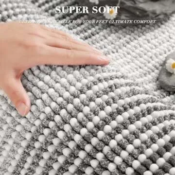 BSICPRO Bathroom Rugs and Mats Sets, 2 Piece Thick Absorbent Chenille Non Slip, Soft Shaggy Floor Ma...