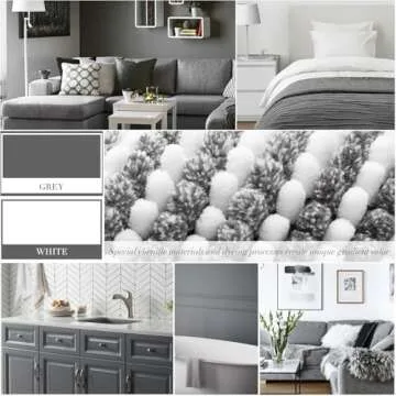 BSICPRO Bathroom Rugs and Mats Sets, 2 Piece Thick Absorbent Chenille Non Slip, Soft Shaggy Floor Mats, Machine Washable (20" x 47" Plus 16" x 24", Gray)