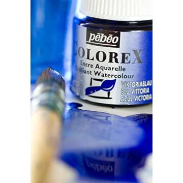 Pebeo Colorex, Watercolor Ink, 10 Assorted 45 ml Bottles