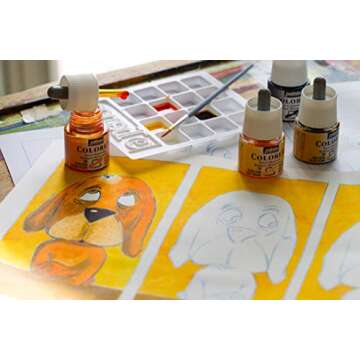 Pebeo Colorex, Watercolor Ink, 10 Assorted 45 ml Bottles