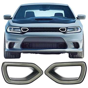 IKON MOTORSPORTS, LED Lights Compatible With 2015-2023 Dodge Charger SRT/Scat Pack, Front Bumper Gri...