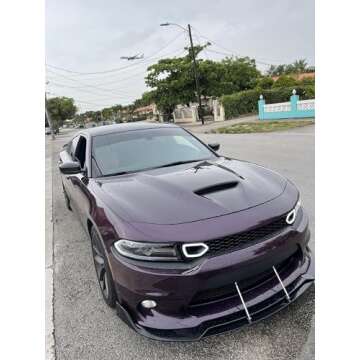 IKON MOTORSPORTS, LED Lights Compatible With 2015-2023 Dodge Charger SRT/Scat Pack, Front Bumper Grille LED Lights White DRL Yellow Signal