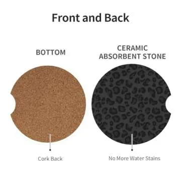 GACCAP Car Coasters for Cup Holders, 2 Pack Absorbent Ceramics Anti Slip Universal 2.56 Inch Car Cup...