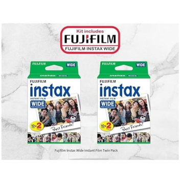 Fujifilm Instax Wide Instant Film Twin Pack with Premium Cleaning Cloth (40 Sheets)