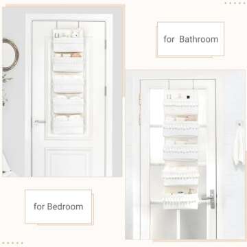 Dahey Over The Door Organizer Boho Nursery Storage Decor Closet Hanging Organizer with Tassels Decor...