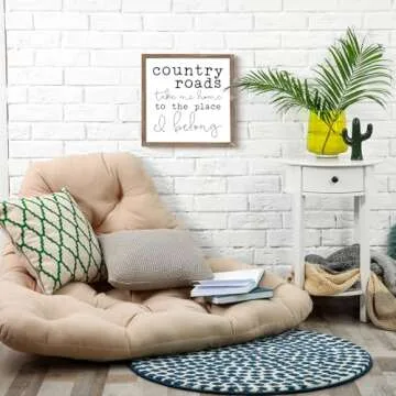 MODE HOME Rustic Wood Framed Country Roads Wall Sign