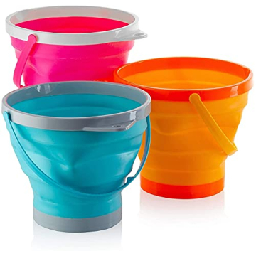 Top Race Collapsible Buckets 3-Pack for Beach Camping Travel