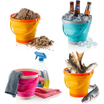 Top Race Collapsible Buckets 3-Pack for Beach Camping Travel