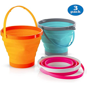 Top Race Collapsible Buckets 3-Pack for Beach Camping Travel