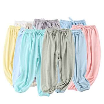 PAUBOLI Baby Long Bloomers Soft Cotton Harem Pants for Boys Girls 12M-7T (US, Age, 6 Years, 7 Years, Beige)