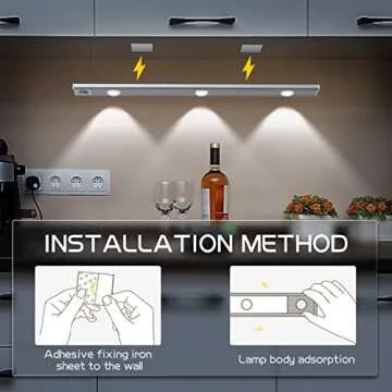 TYRERFAT Motion Sensor Under Cabinet Lights Dimmable Closet Lights Rechargeable Magnetic Light Kitchen Night Lights for Wardrobe Cabinet Cupboard 2 Pack