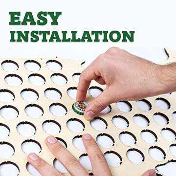 BeerCapMapShop Greeting Card - Holder for 70 Bottle Caps, USA Map, Birch Wood, 22.8X14.1 inches, Ide...