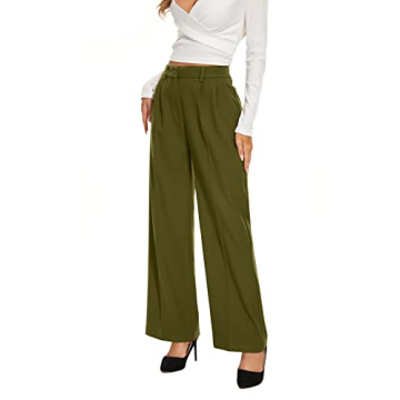 Wide Leg High Waisted Women's Business Trousers