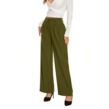 Wide Leg High Waisted Women's Business Trousers