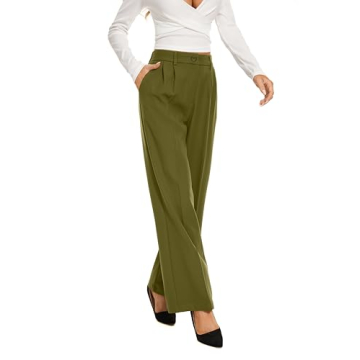 Wide Leg High Waisted Women's Business Trousers