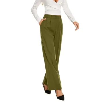 Wide Leg High Waisted Women's Business Trousers
