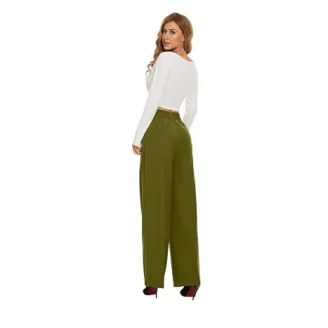 Wide Leg High Waisted Women's Business Trousers