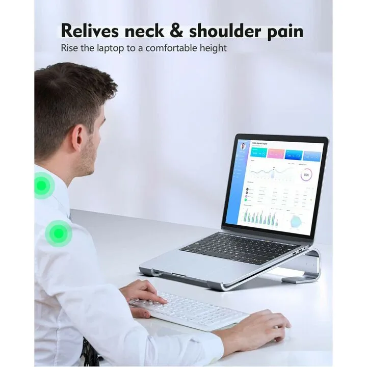 Ergonomic Laptop Stand for Desk - SOQOOL Silver