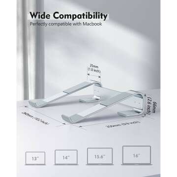 Ergonomic Laptop Stand for Desk - SOQOOL Silver