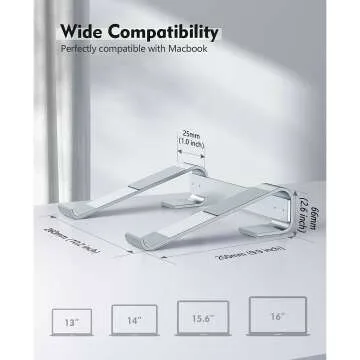 Ergonomic Laptop Stand for Desk - SOQOOL Silver