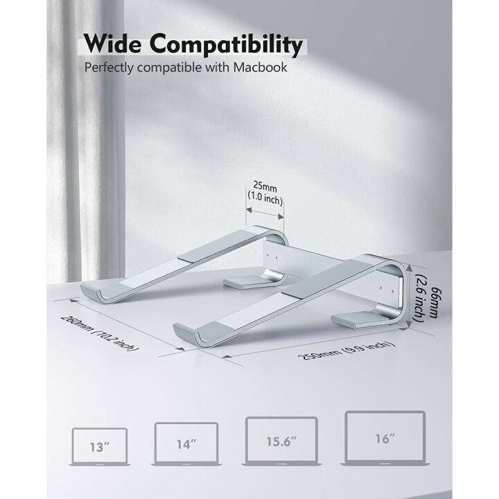 Ergonomic Laptop Stand for Desk - SOQOOL Silver