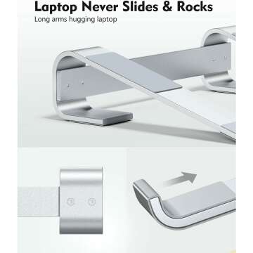 Ergonomic Laptop Stand for Desk - SOQOOL Silver