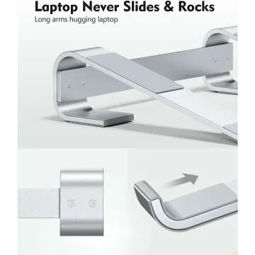 Ergonomic Laptop Stand for Desk - SOQOOL Silver