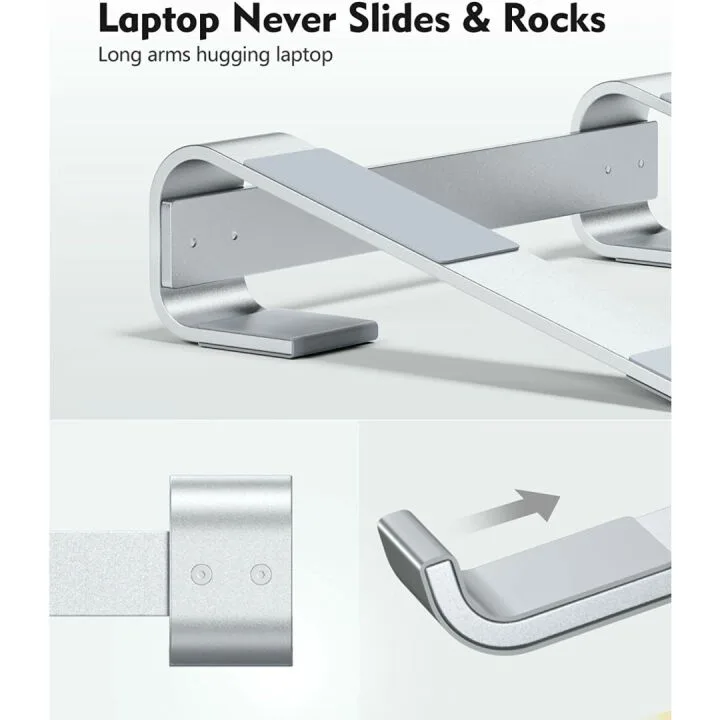 Ergonomic Laptop Stand for Desk - SOQOOL Silver