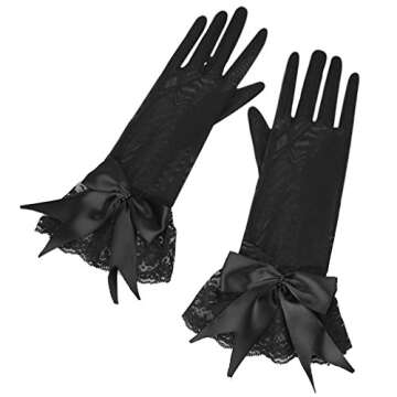 Elegant Flower Girl Wedding Lace Gloves with Bowknots