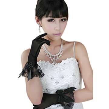 Elegant Flower Girl Wedding Lace Gloves with Bowknots