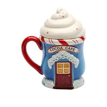 Cosmos Gifts Santa's Village Covered Ceramic Mug - Perfect for Christmas Cheer!