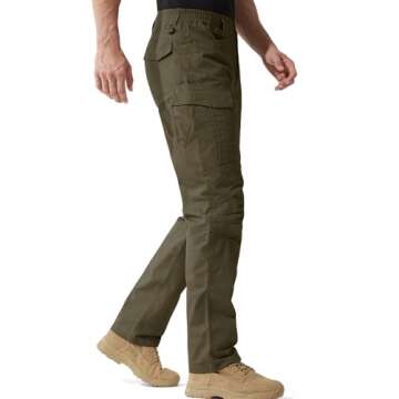 FREE SOLDIER Men's Water Resistant Pants Relaxed Fit Tactical Cargo Work Pants with Multi Pocket