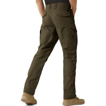 FREE SOLDIER Men's Water Resistant Pants Relaxed Fit Tactical Cargo Work Pants with Multi Pocket