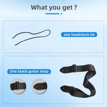 ZURYNIX Adjustable Black Guitar Strap - Universal Fit