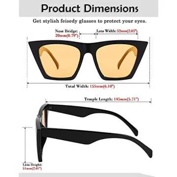 FEISEDY Vintage Cat Eye Sunglasses with UV400 Protection