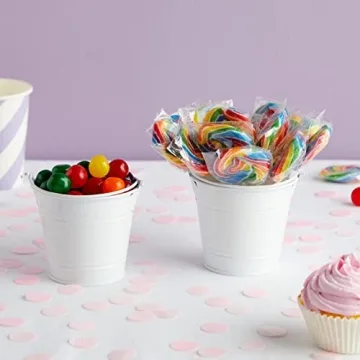 Juvale White Mini Galvanized Buckets Set for All Occasions