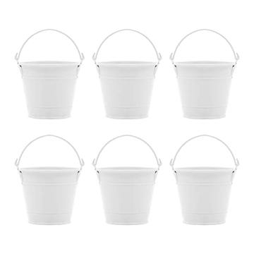 Juvale White Mini Galvanized Buckets Set for All Occasions