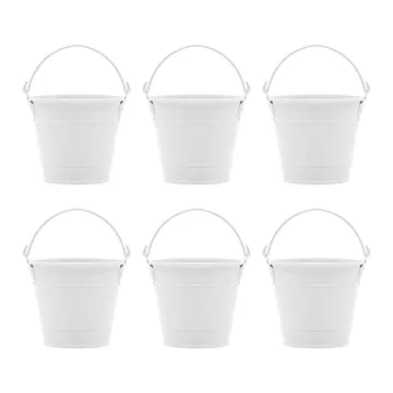 Juvale White Mini Galvanized Buckets Set for All Occasions