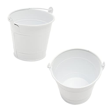 Juvale White Mini Galvanized Buckets Set for All Occasions
