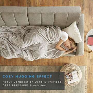 Degrees of Comfort Weighted Blanket 20 lbs Queen Size, Heavy Blankets for Adult, 1 x Cozy Heat Warm Minky Plush Washable Removable Covers Included, Heating & Cooling,Micro Glass Beads, 60x80 Grey