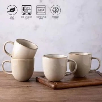 AmorArc 12oz Eco-Friendly Coffee Mugs Set of 6