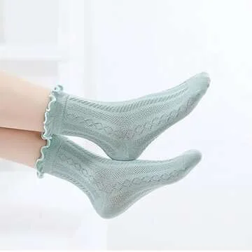 Stylish Cotton Girls Crew Socks for Ages 1-12 – 5 Pairs