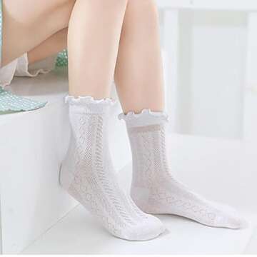 Stylish Cotton Girls Crew Socks for Ages 1-12 – 5 Pairs