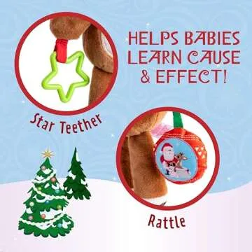 KIDS PREFERRED Rudolph Toy for Developmental Play and Teething