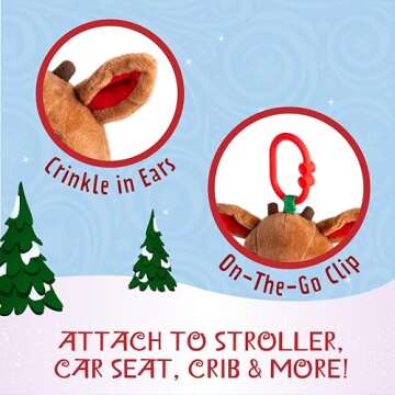 KIDS PREFERRED Rudolph Toy for Developmental Play and Teething