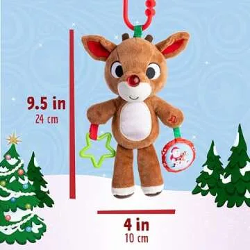 KIDS PREFERRED Rudolph Toy for Developmental Play and Teething