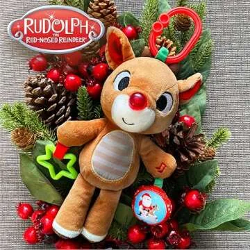 KIDS PREFERRED Rudolph Toy for Developmental Play and Teething