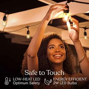 Brightech Ambience Pro - Waterproof LED Outdoor String Lights - 7 Hanging, Dimmable 2W Vintage Edison Bulbs - 24 Ft Commercial Grade Patio Lights Create Cafe Ambience in Your Backyard